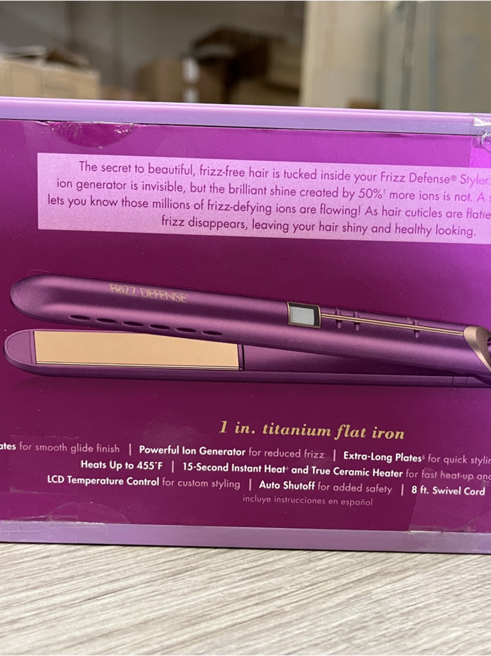Frizz Defense Titanium Purple 1" Flat Iron Hair Straightener
